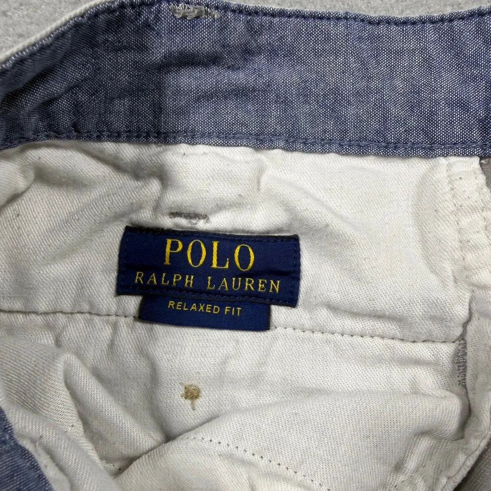 Polo Ralph Lauren Mens Relaxed Fit Chino Shorts Gray Cotton Twill Size 33